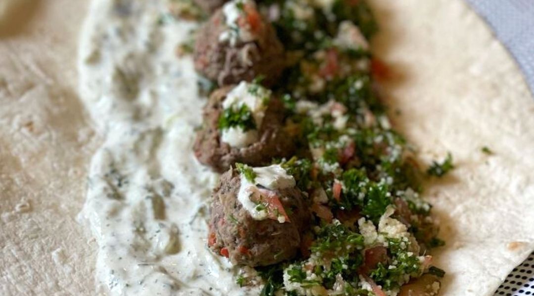 Meat Ball, Tabbouleh & Tzatziki Wrap